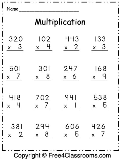 3 digit multiplication|3 digit by 1 digit.